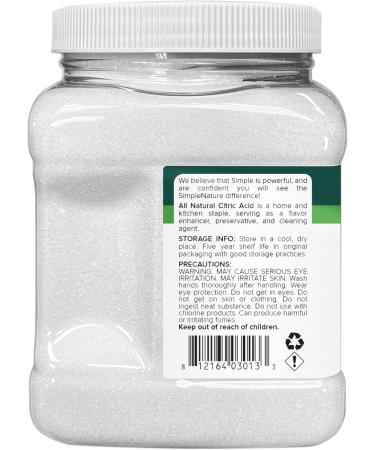 All Natural Citric Acid - 2 lbs | Food-Grade Non-GMO Flavor Enhancer & Preservative | OMRI Certified for Cooking Cleaning & Personal Care - Buy Online on GoSupps.com