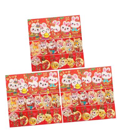 ABOOFAN 162 Pcs Cartoon Red Envelope New Year Red Packet Traditional Style Red Envelopes Year of The Rabbit Red Envelopes China Red Envelope 2023 Year Red Envelopes Paper Piggy Bank Child