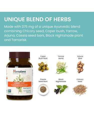 Himalaya LiverCare Herbal Supplement - 375 mg Vegan & Non-GMO Liver Support Bile Production & Liver Cleanse - 180 Capsules (2 Pack) - 180 Day Supply - Buy Online on GoSupps.com