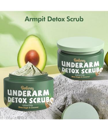 Armpit Detox & Scrub with Shea Butter & Coconut | Exfoliating Natural Scrub for Odor Removal & Deep Cleansing - 8.82oz - Buy Online on GoSupps.com