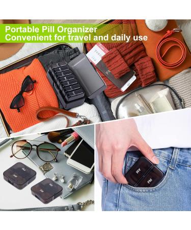Weekly Pill Organizer - 2x Daily Travel Pill Box 7 Day Easy Fill Design Black AM/PM Case for Medication & Supplements - Buy Online on GoSupps.com