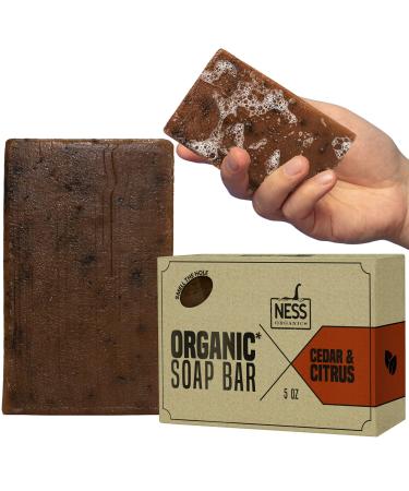 Ness Mens Soap Bar - Cedar & Citrus Scent  Natural Soap For Men With Organic Ingredients  Mens Bar Soap With Essential Oils  Moisturizing Bar Soap For Men  Handmade In The USA  Cruelty Free  Vegan Cedar & Citrus 5 Ounce ... - Buy Online on GoSupps.com
