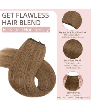 Silk-co 16inch Wire in Hair Extensions One Piece Natural Remy Human Hair Straight Half Head #06 Light Brown 16 Inch #06 Light Brown - Buy Online on GoSupps.com
