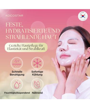  KOCOSTAR KOCOSTAR Happy Hydrogel Mask - 40 Min. Firming Korean Face Mask Sheet for Women with Collagen Extract Water - Moisturizing Collagen Facial Care - A.M. SUNDAY (1 Sheet) - Buy Online on GoSupps.com