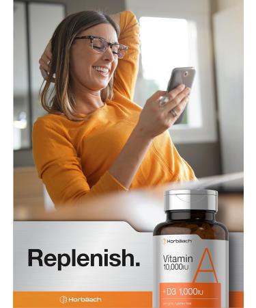 Vitamin A 10000 IU Softgels with Vitamin D3 | 200 Count Non-GMO Gluten Free Supplement by Horbaach - Buy Online on GoSupps.com