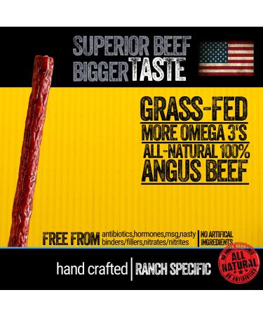Wyoming Grass Fed Beef Sticks - Cowboy Hickory Smoke Flavor - Pack of 24 - Nitrate Free, No Artificial Ingredients, Clean Tasty Snacks - Individually Wrapped Angus Beef Sticks - Buy Online on GoSupps.com