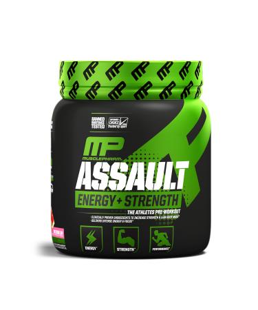 MusclePharm Assault Sport Pre-Workout Powder with High-Dose Energy, Focus, Strength, and Endurance, Watermelon, 30 Servings, 12.17 Ounce (Pack of 1) Watermelon 12.17 Ounce (Pack of 1)