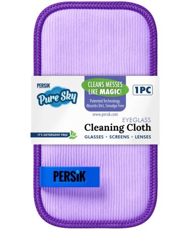 Pure-Sky Eyeglass Cleaner Cloth  Streak Free Leaves no Wiping Marks - Ultra Microfiber Eyeglass Cleaner Wipes - 1 Pack - Cleans Lenses, Glasses, Screens, Cameras, Cell Phone, Eyeglasses, Tablets