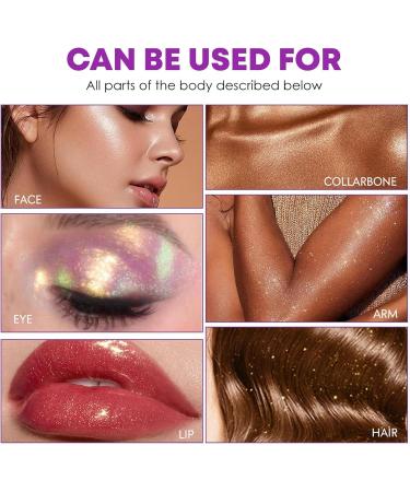 Fairy Powder Highlighter | Rich Pigmented Highlighter Powder Highlighter Makeup | Face and Body Highlighter Cosmetic High Gloss Fairy Powder Makeup Stick for Face Body Hair Tmay 02# - Buy Online on GoSupps.com