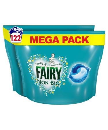 Ariel Fairy Non Bio All-in-1 PODS Laundry Detergent Washing Liquid Tablets / Capsules 122 Washes (61x2) For Sensitive Skin