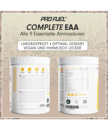 EAA Powder 500g - Vegan Amino Acids Drink with 12 500mg Essential Aminos - Delicious Orange Flavor - Complete EAA Blend with All 9 EAAs - Buy Online on GoSupps.com