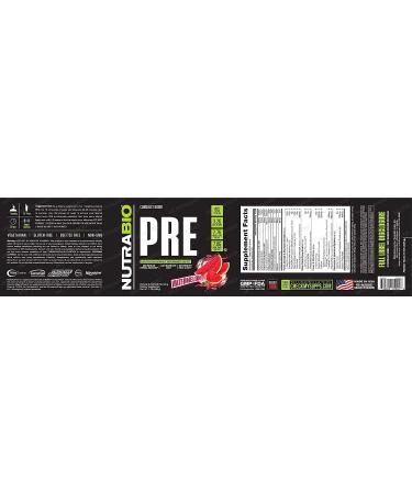 NutraBio PRE Workout Powder - Sustained Energy, Mental Focus, Endurance - 20 Servings - Watermelon - Buy Online on GoSupps.com
