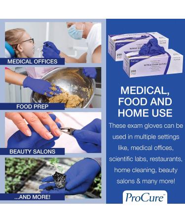 Blue Nitrile Medical Exam Gloves - Latex Free, Powder Free, Food Safe, 3 Mil Thickness, Size Medium - Buy Online on GoSupps.com