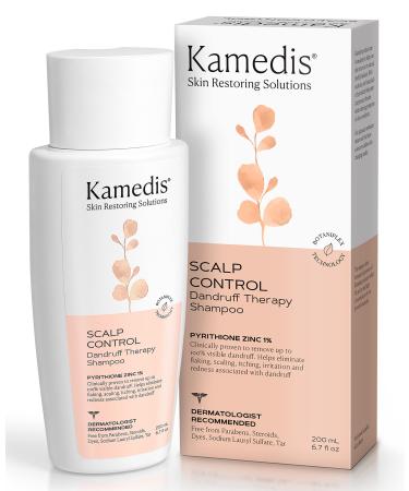 KAMEDIS Dandruff Therapy Shampoo - Prevents & Soothes Itchy  Flaky  and Red Scalp  Paraben-Free  Dye-Free  SLS Free  Clinically Proven  Made in USA  6.7 Fluid Ounce 6.7 Fl Oz (Pack of 1)