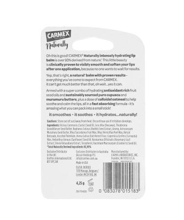 CARMEX Naturally Watermelon Lip Balm Stick - Hydrating 4.25g - Soothing Relief & Refreshing Flavor (Pack of 1) - International Shipping Available - Buy Online on GoSupps.com