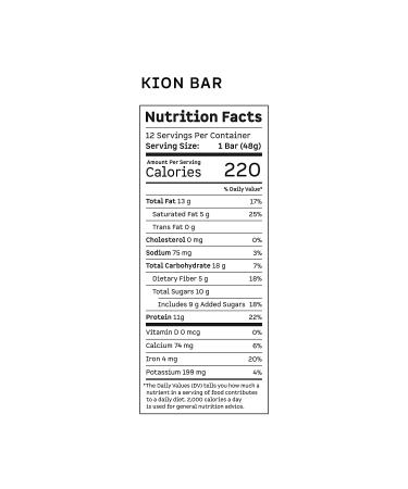 Kion Bar: Real-Food Energy Bar for Stable Energy | No Sugar Crashes | 12 Bar Box - Buy Online on GoSupps.com