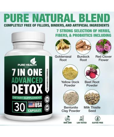 Extra Strength Fast Acting 7-in-ONE Advanced Formula - Full Body Cleanse - Detox & Liver Cleanse - Detox & Liver Repair All Natural Toxins Remover Healthy Cleansing Support for Liver (30 Capsule) 30 Count (Pack of 1) - Buy Online on GoSupps.com
