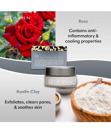THANN Detoxifying Facial Clay Mask - Pore Minimizing Bentonite Clay with Rice Bran Oil & Rose Extracts | Oil Control & Skin Detox | Paraben & Alcohol Free (100g - Buy Online on GoSupps.com