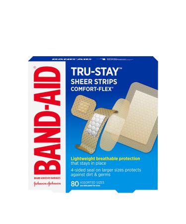 Band-Aid Comfort-Flex Assorted Strips Bandage Family Pack tan 80 Count 80 Count Comfort Flex