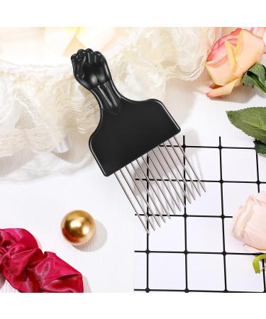 Afro Pick Comb Metal Pick Comb Plastic Afro Pick Hair Comb Wide Tooth Hair Pick Comb Metal Hair Coloring Comb Wig Braid Comb Hairdressing Styling Tool for Curly Hair Style Black (Funny Style) Black 1 Count (Pack of 1) - Buy Online on GoSupps.com