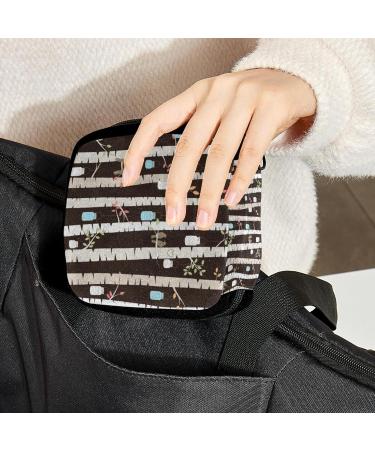 GIAPB Period Bag - Sanitary Napkin Storage & Makeup Pouch | Birch Trees Love Birds - Color1573 - Buy Online on GoSupps.com