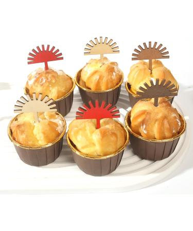 BOOMPA Wooden Half Sun Cupcake Toppers First Trip Around The Sun Boho 1st Birthday Cupcake Toppers Sunshine Party Decor Sun Themed Birthday Cake Toppers Set Of 8 You Are My Sunshine Party Decor - Buy Online on GoSupps.com
