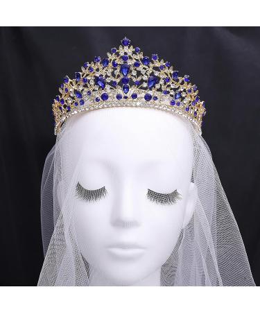 WIOJEIGO Women's Crystal Wedding Tiara Crown - Rhinestone Headband for Prom & Birthday Party - Gold, One Size - Buy Online on GoSupps.com