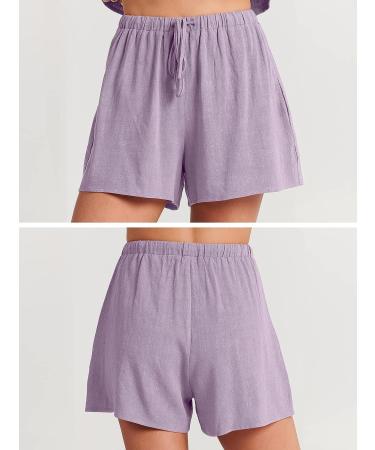 ANRABESS Womens Summer 2 Piece Purple Shorts Set - Sleeveless Crop Top Tank, High Waisted Shorts Romper with Pockets (Size Large) - Buy Online on GoSupps.com