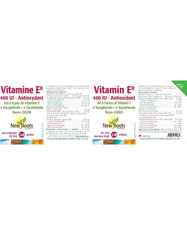 NEW ROOTS HERBAL Vitamin E8 400 IU Softgels | Immunity Support & Antioxidant | Gluten Free & Non-GMO | 120 Count - Buy Online on GoSupps.com