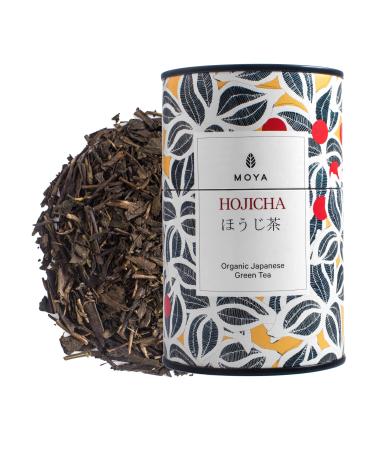 Moya th vert organique Hojicha | 60 g | Th du Japon | Convient aux v g taliens et aux v g tariens | Parfait pour un cadeau 60 g (Lot de 1)
