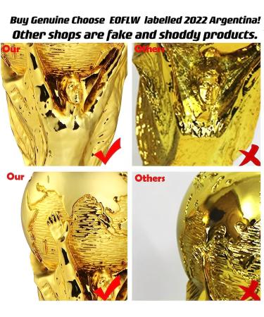 14.1 EOFLW World Cup Replica Trophy 2022 - Resin Soccer Collectible for Sports Fans - Gold Desktop Decor - Buy Online on GoSupps.com