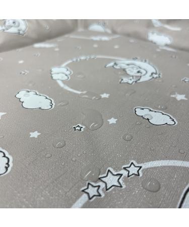 Babynness Waterproof Wipeable Changing Mat - High Quality Easy to Clean | Moon-Star Beige 50x70 cm - Expand Your Diaper Changing Area - Buy Online on GoSupps.com
