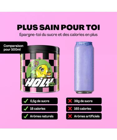 HOLY Iced Tea Lemon Honey x Black Tea | 50 portions avec antioxydants et super-aliments | Th glac sans sucre avec formule Relax | V g talien avec ar mes de fruits 100% naturels - Buy Online on GoSupps.com