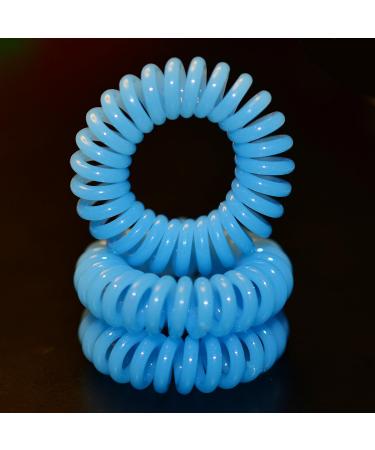 Miya 3 Set High-Quality Sky Blue Hair Ties | Elastic Telephone Cable & Mini Spiral Hair Accessories - Buy Online on GoSupps.com