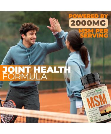MSM 2000mg - Joint Support Supplement for Cartilage & Joint Health. Antioxidant Properties. Aids Inflammatory Response. Occasional Discomfort Relief - Back Knees Hands. Non-GMO. Vegan. 50 Day Supply - Buy Online on GoSupps.com
