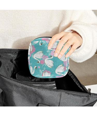 Women's Bonds Storage Pockets Stillpad Holder - Portable Period Kit Bag with Pink Flowers & Blue Background for Women & Girls - Buy Online on GoSupps.com