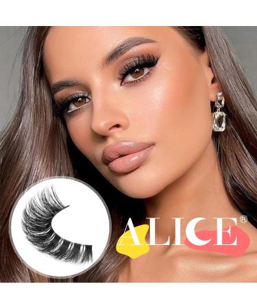ALICE Cat Eye Lashes D Curl Russian Strip Lashes 17mm Fluffy False Eyelashes Clear Band Eyelashes Dramatic Faux Mink Lashes 8 Pairs 9 Pairs- P9 - Buy Online on GoSupps.com