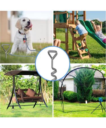 Uekars Heavy Duty Trampoline Stakes - Set of 4 | Corkscrew Shape Steel Anchors for Trampolines, Tents, and Swing | Ground Wind Stake with Belt Straps - Buy Online on GoSupps.com