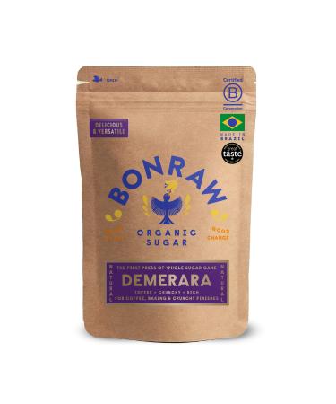 BONRAW Organic Demerara Sugar Granulated Natural Unrefined Cane Sugar Brown Vegan - 1kg