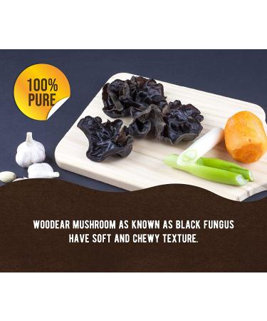 Dried Black Fungus 5 oz - Chinese Wood Ear Mushroom for Asian Cuisine - Chewy & Exotic Texture - Buy Online on GoSupps.com