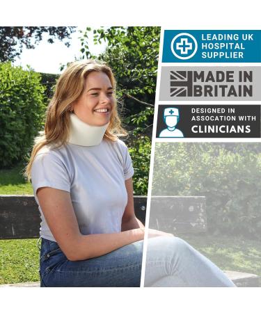 Solace Bracing Perfect Fit Neck Support - British Made Cervical Neck Collar Brace for Pain Relief - White (19 x 3.5) - Buy Online on GoSupps.com