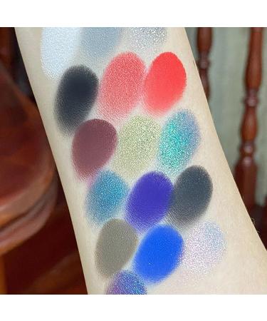 Smokey Eyeshadow Makeup Palette 16 Colors Cool Tone Shimmer Matte Metallic Long Lasting Waterproof Blendable Black Red Green Blue Glitter Neutral Holographic  - Buy Online on GoSupps.com