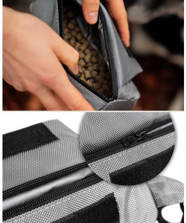 Durable Lonto Dog Feed Bag - Water-Repellent Snack Bag with Zipper & Velcro - 18x7x7 cm - Personalized Name Print - International Shipping - Buy Online on GoSupps.com