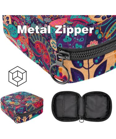 Shop Colorful Paisley Menstruation Bag - Zippered Women's Napkin & Tampon Bag for Girls | International Shipping - Buy Online on GoSupps.com