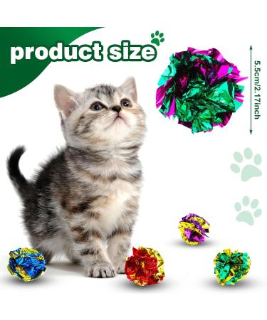 Prasacco 20 Colorful Crinkly Cat Toy Balls Interactive Noise Balls for Kittens | International Shipping - Buy Online on GoSupps.com