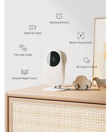 Nooie Baby Monitor Camera | 1080p HD Indoor WLAN Monitor with App SD Card Alexa Compatibility & Motion Detection - Buy Online on GoSupps.com