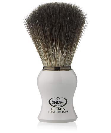 Omega 0196745 - Fiber Shaving Brush"Black Hi-Brush" White