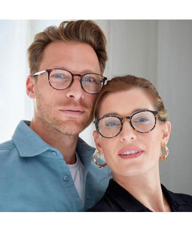 Opulize Met Reading Glasses 2 Pack Slim Round Frame Scratch-Resistant Green Tortoise | Spring Hinges for Men & Women | +1.50 Diopter - Buy Online on GoSupps.com