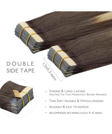 20 Pcs Balayage Chocolate Brown to Dirty Blonde Tape-In Hair Extensions - 50cm Remy Invisible Skin Weft | Alife Extensions - Buy Online on GoSupps.com