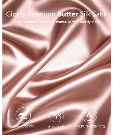 Mikimini Satin Hood for Curly Hair | Extra Large Double-Layer Sleep-Hair Hood | Stylish Green & Pink Silk Hood for Women - XL Size - Buy Online on GoSupps.com